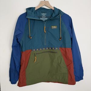 LL Bean Mountain Classic Windbreaker Jacket Aztec Kangaroo Pocket Women S PETITE